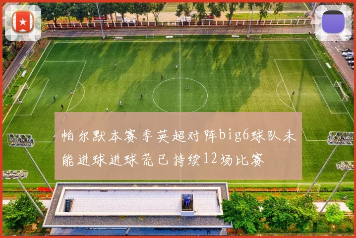 帕尔默本赛季英超对阵big6球队未能进球进球荒已持续12场比赛